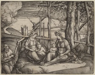 La Sacra Famiglia con Santa Elisabetta e il piccolo San Giovanni Battista