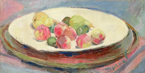 Natura morta con pesche e pere