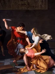 Geta morente tra le braccia di sua madre, assassinato per ordine di suo fratello Caracalla