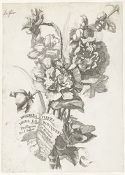 Pagina del titolo con un bouquet di peonie