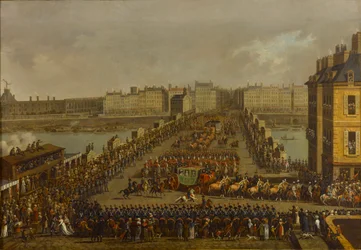 La processione imperiale sulla strada per la cerimonia di incoronazione il 2 dicembre 1804, 1805