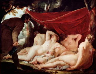 Cupido e le Grazie sorprese da un mortale