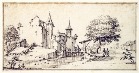 Un castello con ponte levatoio