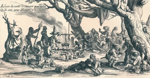 Un accampamento dei primi zingari in Europa centrale, c1604, 1907