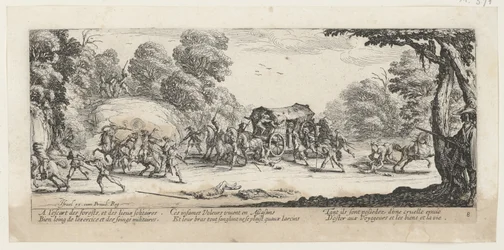 Assalto a una diligenza postale, foglio 8 della serie "Gli orrori della guerra"