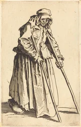 Mendicante donna con stampelle, c. 1622