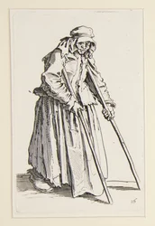 Mendicante su stampelle, da I Mendicanti (La mendicante con le stampelle)