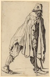 Mendicante con stampelle e cappello, foglio 4 della serie "I mendicanti"