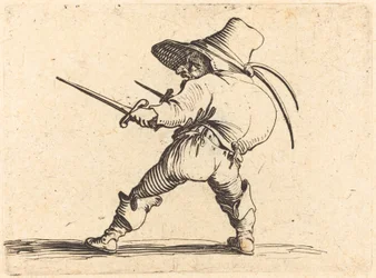 Duellante con spada e pugnale