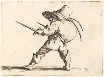 Duellante con spada e pugnale