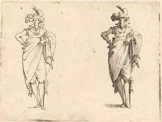 Gentiluomo visto di fronte con mano sul fianco