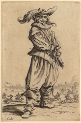 Guerriero con grande cappello piumato, tavola 3 della serie "La nobiltà"