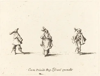 Signora con Piume e Due Gentiluomini, probabilmente 1634
