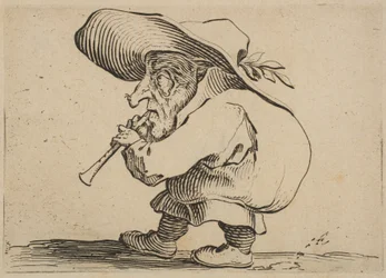 Il suonatore di flageolet, da Varie Figure Gobbi, suite chiamata a..., 1616-22