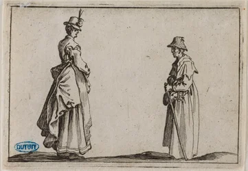 I capricci, due donne di profilo. Diciannovesimo numero della serie di 50 incisioni realizzate a Firenze (Lieure 232, Meaume 804)