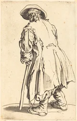 Vecchio Mendicante con una Stampella
