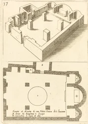 Piano e elevazione della chiesa di S. Iacoma