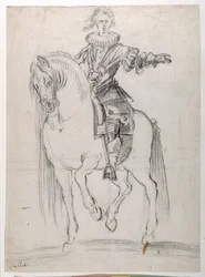 Schizzo per Luigi XIII a cavallo