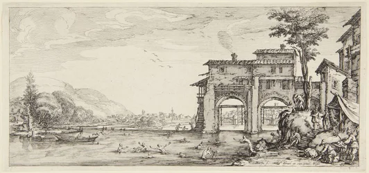 I bagnanti, dalla serie "Paysages gravées pour Jean de Médicis, Paysages dessinés à Florence" (Paesaggi per Giovanni de Medici o paesaggi disegnati a Firenze)