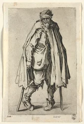 I mendicanti: Mendicante su stampelle con una borsa, c. 1623