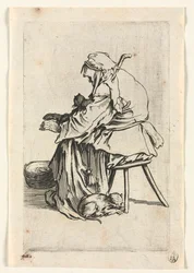 I mendicanti: Vecchia donna e gatti, c. 1623