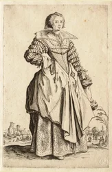 La dama dal grande colletto e dalla cuffia ricadente all