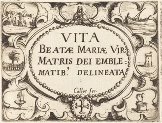 Pagina del Titolo per "La Vita della Vergine in Emblemi"