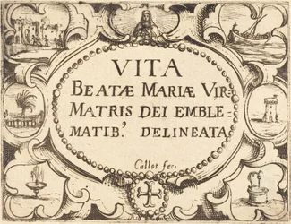 Pagina del titolo per "La vita della Vergine in emblemi"