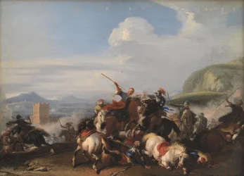 Scena di battaglia con cavalleria turca