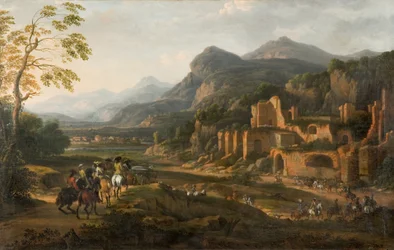 Paesaggio con cavalieri