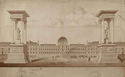 Piano per i monumenti commemorativi del 14 luglio e 10 agosto, da collocare a Place du Carrousel