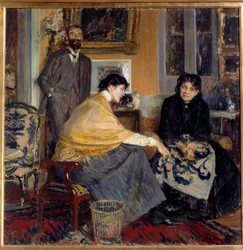 Mrs. Ludovic Halevy, suo figlio lo scrittore Elie Halevy e Florence Halevy