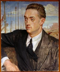 Ritratto dello scrittore francese Henri de Montherlant (1896-1972)