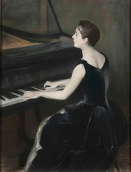Ritratto della pianista Léontine Bordes-Pène 1858-1924, 1889-1890