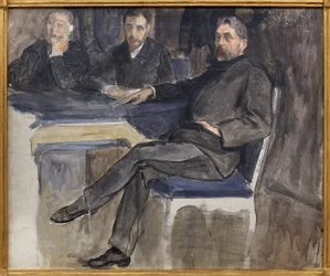 Studio per il ritratto di Stéphane Mallarmé e i suoi amici della Revue Indépendante. Dipinto di Jacques Emile Blanche