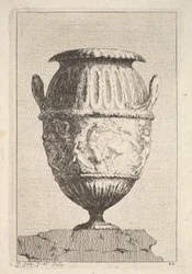 Progetto per un vaso con fregio bacchico, da: Vasi, 1746