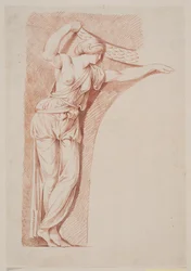 Figura femminile in abito classico in una nicchia