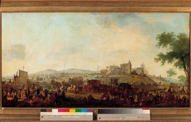 Veduta del campo di manovre militari stabilito sotto il comando del Principe di Condé vicino a Saint Omer dal 5 agosto al 25 settembre 1788. Questo è Louis V Joseph de Bourbon-Condé (1736-1818)