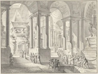 Funerale in un interno classicista immaginario