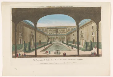 Vista di un cortile con fontane dell
