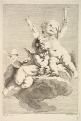 Due Cupidi, uno con torce, metà-fine XVIII secolo