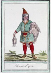 Uomo lappone - in "Encyclopédie des voyages" di Grasset Saint Sauveur, ed. Parigi 1796