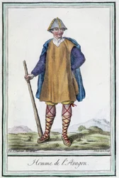 Uomo di Aragona (Spagna) - in "Enciclopedia dei viaggi" di Grasset St Sauveur, ed. 1796