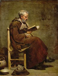 Un vecchio seduto che legge, prima del 1797