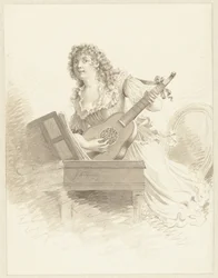 Dama che suona una chitarra