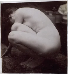 Studio di un modello femminile nudo, visto di lato, nello studio di Jacques de Lalaing, studio preliminare per elemento di una fontana nel Museo delle Belle Arti, Tournai e per fontana circolare