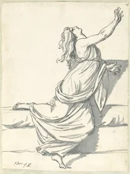 Una donna sconvolta con la testa all