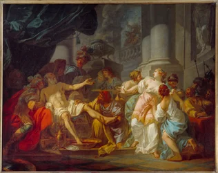 La morte di Seneca (4 a.C. - 65 d.C.), filosofo romano. Nel 65, fu compromesso nonostante lui nella Congiura di Pisone e condannato a morire. Si uccide aprendo le vene su ordine di Nerone