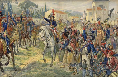 Napoleone Bonaparte al suo arrivo nella città occupata di Nizza