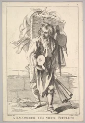 Copia inversa di A Racomoder les Vieux Souflets Mend the Old Bellows, da Le Cri..., XVIII secolo